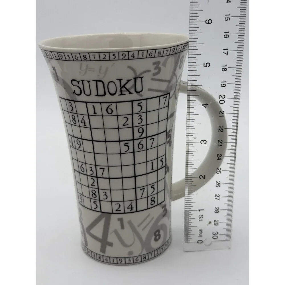 Dunoon Porcelain England Tall Mug The Origins of Sudoku Coffee Mug Vintage